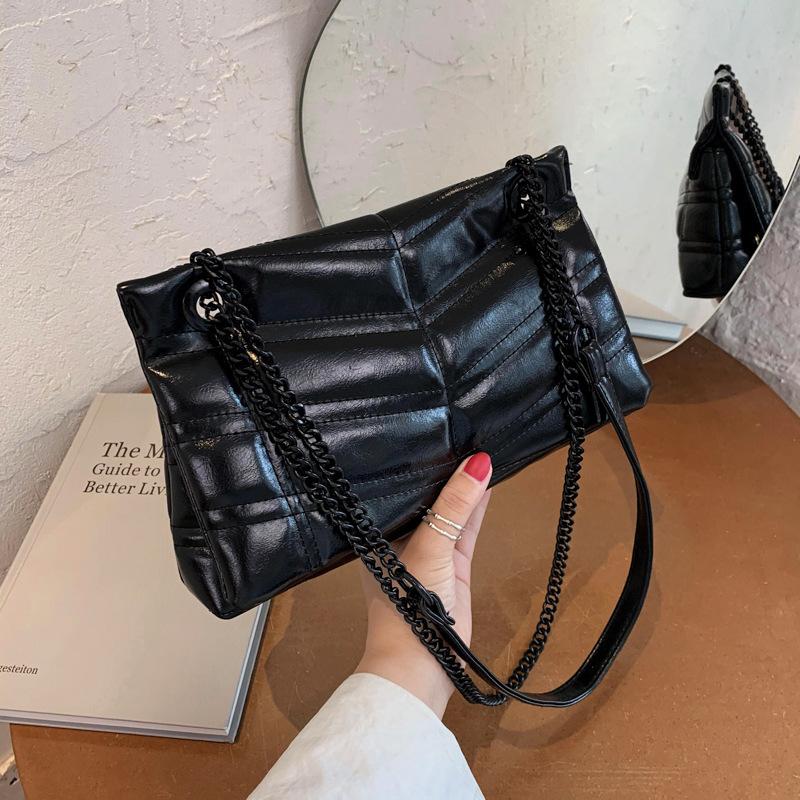 Fashion Chain Quilted Women Shoulder Bags Design Lingge Crossbody Bag Luxury Pu Leather Messenger Bag Lady Large Tote Purse 2021, Black
Fashion Chain Quilted Women Shoulder Bags Design Lingge Crossbody Bag Luxury Pu Leather Messenger Bag Lady Large Tote Purse 2021, Black