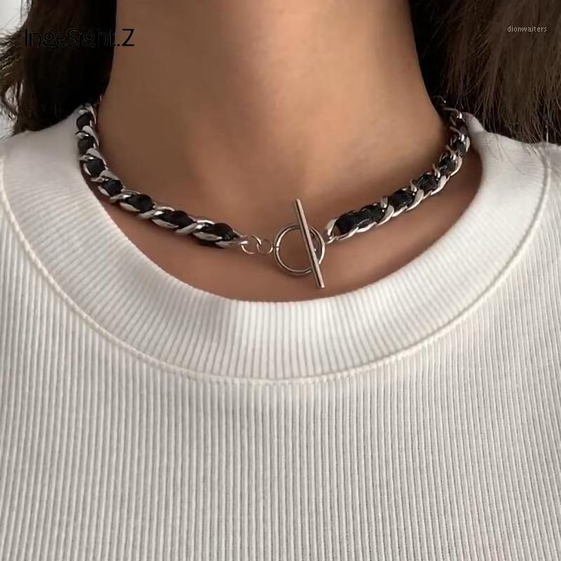Chains IngeSight.Z Stainless Steel Toggle Clasp Lasso Short Choker Necklaces Vintage PU Leather Collar For Women Neck Jewelry
Chains IngeSight.Z Stainless Steel Toggle Clasp Lasso Short Choker Necklaces Vintage PU Leather Collar For Women Neck Jewelry