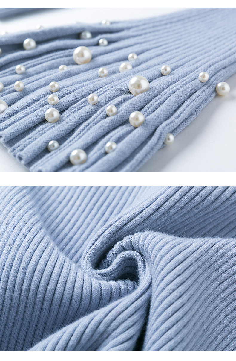 Flare Long Sleeve winter clothes women Pullover Sweater 2021 New Spring Korean Knitted sweater beads Ruffle Women sweater 663E7 210218