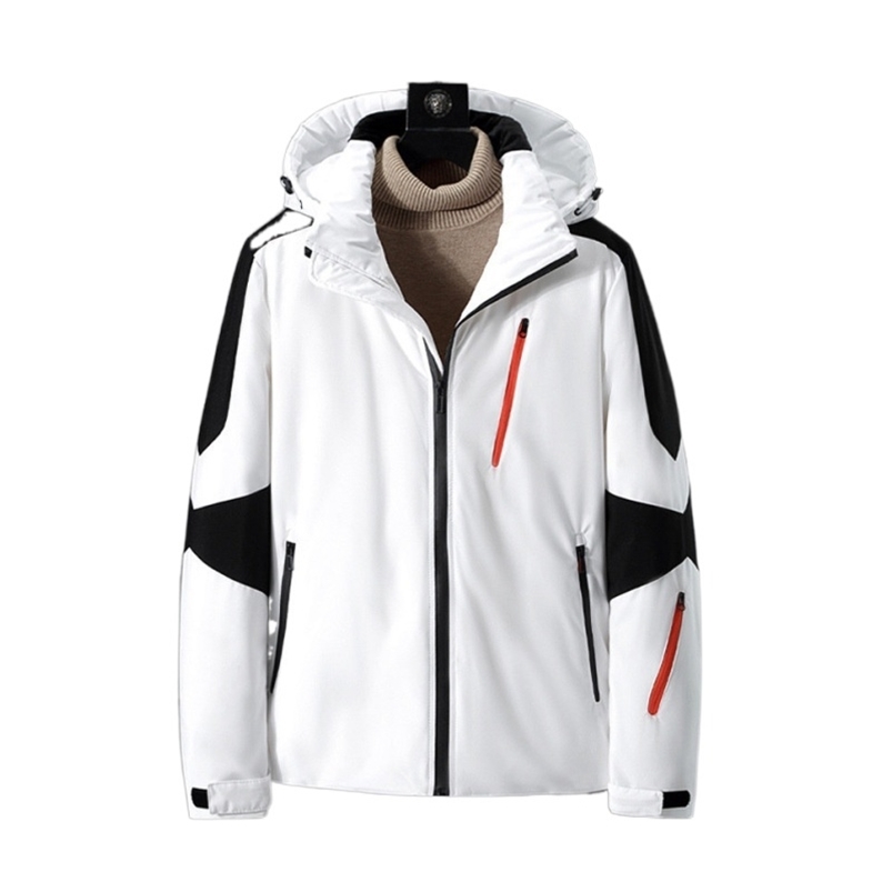 Men's White Duck Down Jacket Outdoor Winter Ski Wear Youth Fashion Thick Warm Cold-Proof Hooded Breathable Down Jacket Men 210818