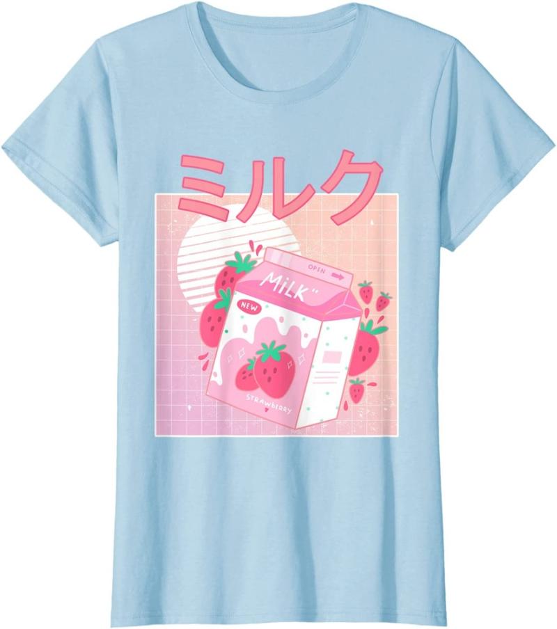 Women's T-Shirt 2021 T Shirt Women Kawaii Summer Tops Graphic Tees Fashion Funny Retro 90s Japanese Strawberry Milk Shake Carton
Women's T-Shirt 2021 T Shirt Women Kawaii Summer Tops Graphic Tees Fashion Funny Retro 90s Japanese Strawberry Milk Shake Carton