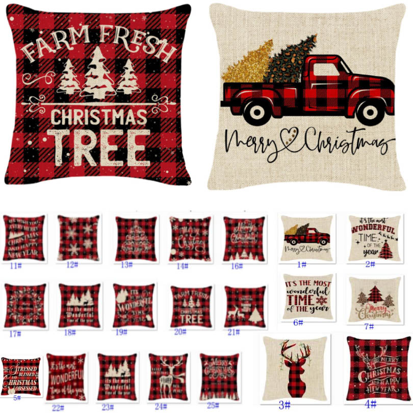 Christmas Pillow Cases Linen Buffalo Check Christmas Trees Truck And Reindeer Red Plaid Pillowcase Xmas Decor Throw Pillows Covers 25 style Free DHL HH21-561, 45*45cm
Christmas Pillow Cases Linen Buffalo Check Christmas Trees Truck And Reindeer Red Plaid Pillowcase Xmas Decor Throw Pillows Covers 25 style Free DHL HH21-561, 45*45cm