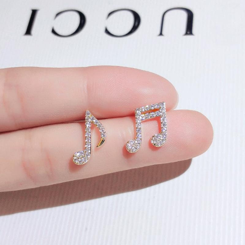 Stud Trendy 14K Real Gold Musical Note Earrings For Women Accessories Korean Fashion Original Jewelry S925 Silver Needle Shiny Zircon, Golden;silver
Stud Trendy 14K Real Gold Musical Note Earrings For Women Accessories Korean Fashion Original Jewelry S925 Silver Needle Shiny Zircon, Golden;silver