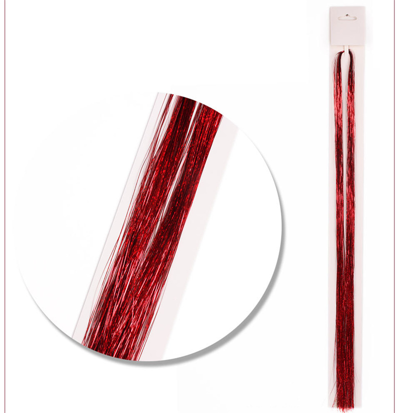 Luxury Designer Sparkle Hair Tinsel Rainbow Colored Strands Girl Headwear for woman Laser False Hairs Extension Bling Decoration Glitter Strips Party 