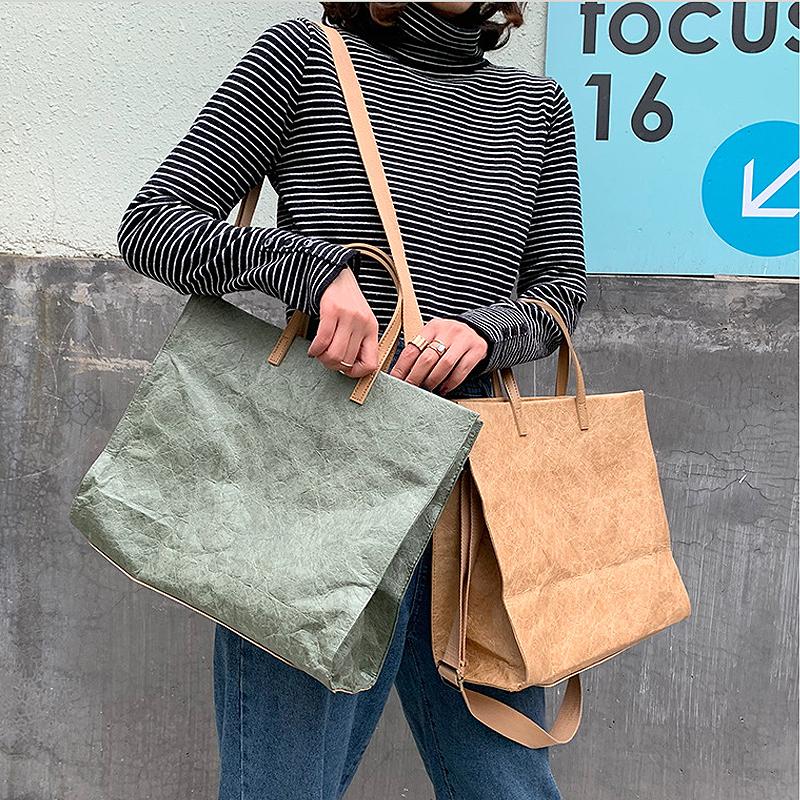 Designer Large Capacity Kraft Paper Tote Women's Shoulder Bag Fashion Female Messenger Bag Dupont Paper Bags Totes Handbags, Green
Designer Large Capacity Kraft Paper Tote Women's Shoulder Bag Fashion Female Messenger Bag Dupont Paper Bags Totes Handbags, Green