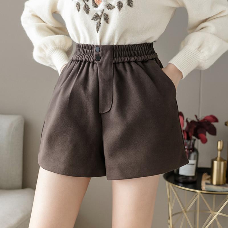 Women' Shorts 2021 Winter Woolen High Waist Wide Leg Female Autumn Casual Buttons Wool, Black
Women' Shorts 2021 Winter Woolen High Waist Wide Leg Female Autumn Casual Buttons Wool, Black