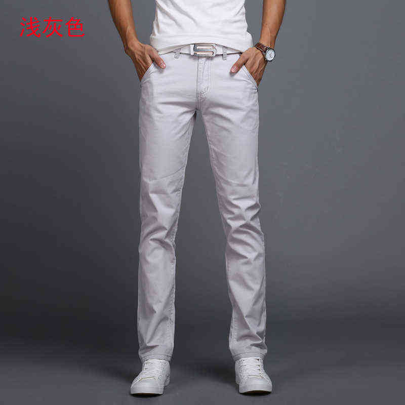 Spring autumn Casual Pants Men Cotton Slim Fit Chinos Fashion Trousers Male Clothing 9 colors Plus Size 28-38 211218