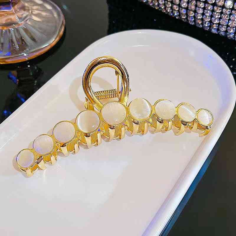 Hair Jewelry Accessories Opal Pin Female Back of Head Curler Headdress Temperament High Sense Love Catch Clip Shark