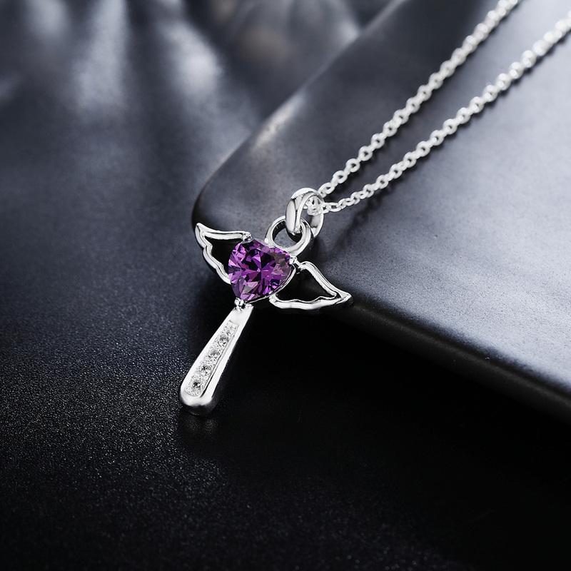 Pendant Necklaces Fashion Jesus Cross Love Angel Heart Wing Silver Plated Necklace 18inch Women Girls Christmas Jewelry Gift
Pendant Necklaces Fashion Jesus Cross Love Angel Heart Wing Silver Plated Necklace 18inch Women Girls Christmas Jewelry Gift