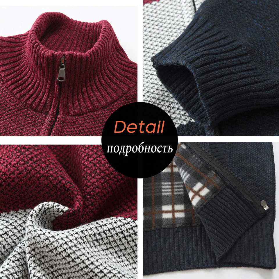 Men Autumn Winter Business Casual Warm Thick Fleece Cardigan Sweater Jumper Men Fashion Loose Fit Knitted Cardigan Coat Men 211008
