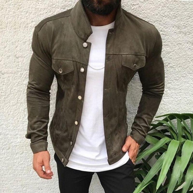 Men's Casual Leather Jackets, Slim Fit Fashion Motorcycle Outwear B2