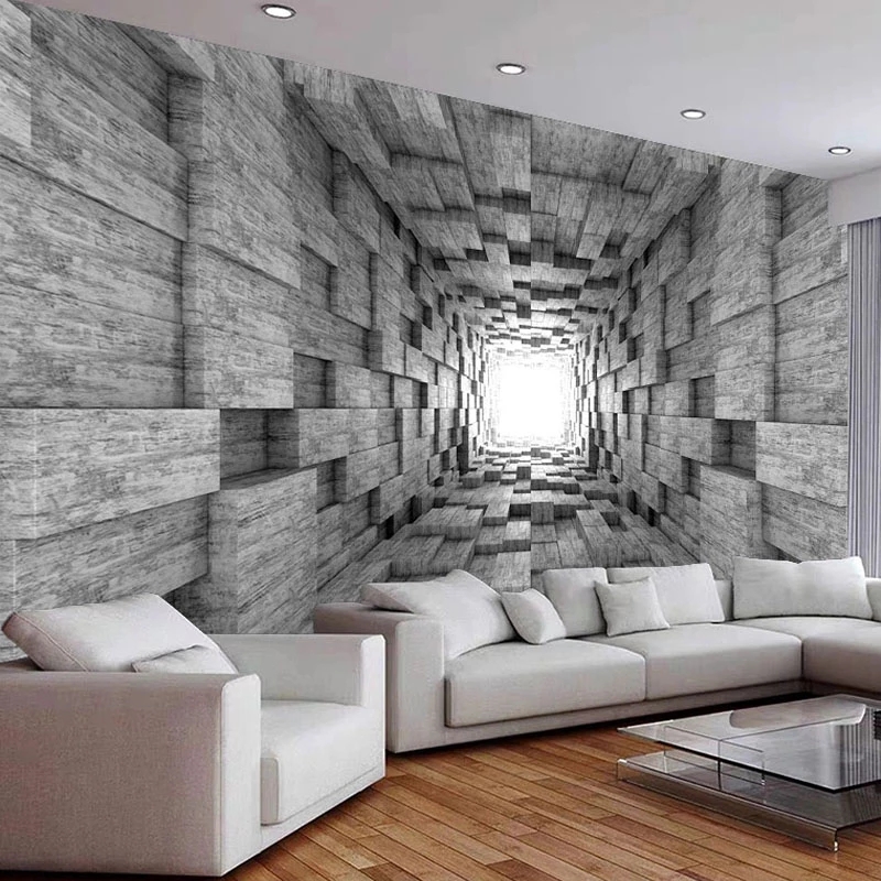 Custom Photo Wallpaper 3D Cement Wall Space Expansion Murals Living Room TV Sofa Bedroom Background Waterproof