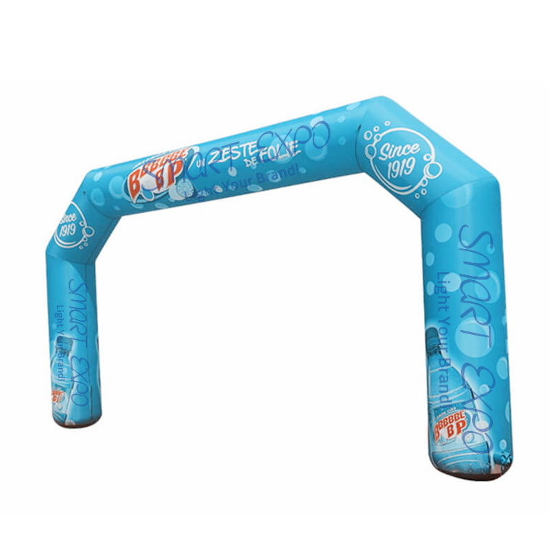 Inflatable Race Arch 0.8xW8xH4m for Sports Activity Promotion Event with Custom Printing and Base Blower