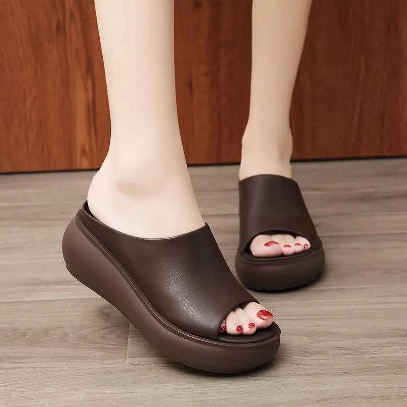 Dress Shoes Women Sandals 7.5cm Platform Wedges Women's Thick Heel Open Peep Toe Leather Summer Style Slide Drop, Black
Dress Shoes Women Sandals 7.5cm Platform Wedges Women's Thick Heel Open Peep Toe Leather Summer Style Slide Drop, Black