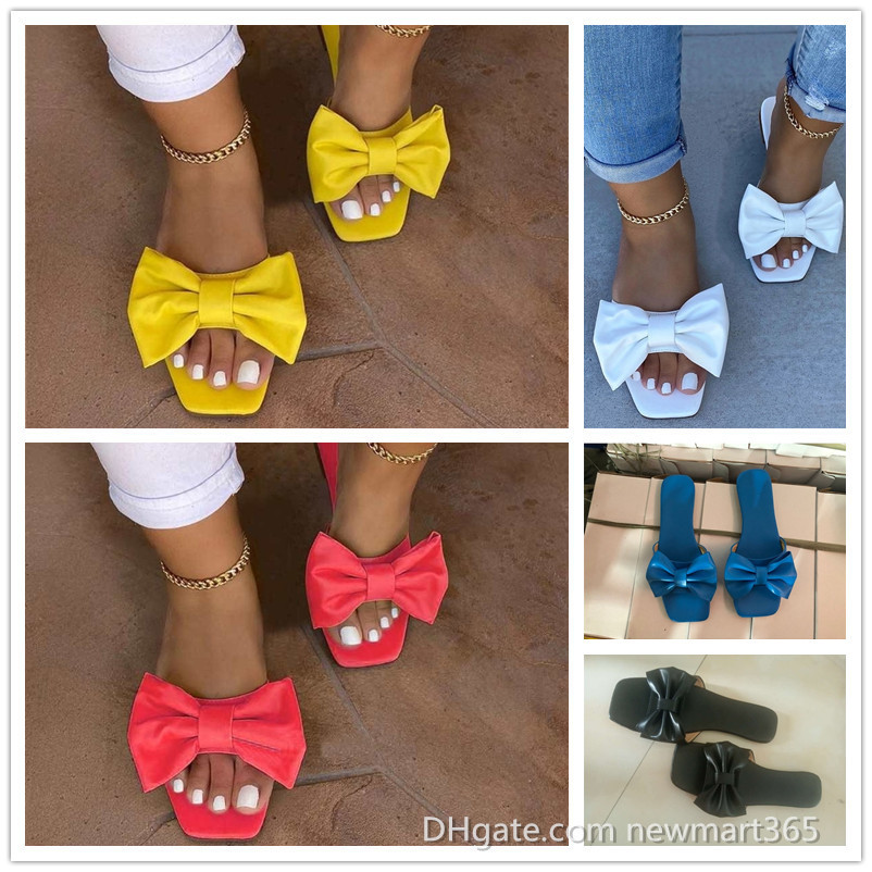 Slippers Women Designers Flat Slides Sandals Large 2021 Summer New Flat Bottom Bow Casual Slides, Red
Slippers Women Designers Flat Slides Sandals Large 2021 Summer New Flat Bottom Bow Casual Slides, Red