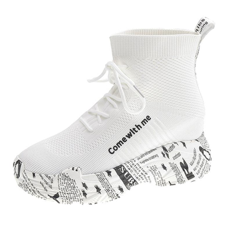Boots Brand Designer Top High Sneakers Socks Women Lace-Up Fashion Ankle Stretch Fabric Thick Bottom Vulcanize Shoes, Black
Boots Brand Designer Top High Sneakers Socks Women Lace-Up Fashion Ankle Stretch Fabric Thick Bottom Vulcanize Shoes, Black