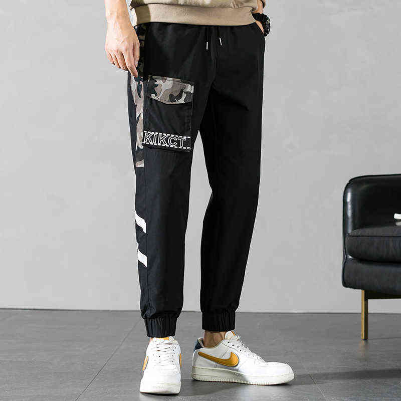 Summer Splicing Men Large Size Casual Pants Camouflage Nine-Point Trousers M-8Xl Sports 211112