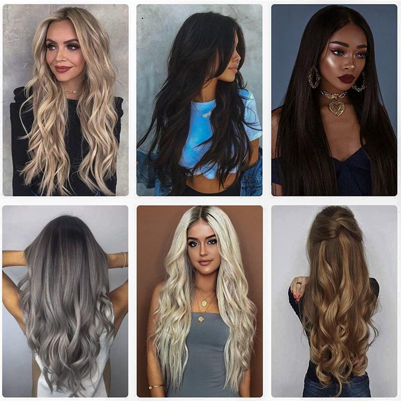 Synthetic Wigs 5 Clip In Hair 22" One Piece Full Head 150g Clips Hairpieces Curly Long cosplay women wigs