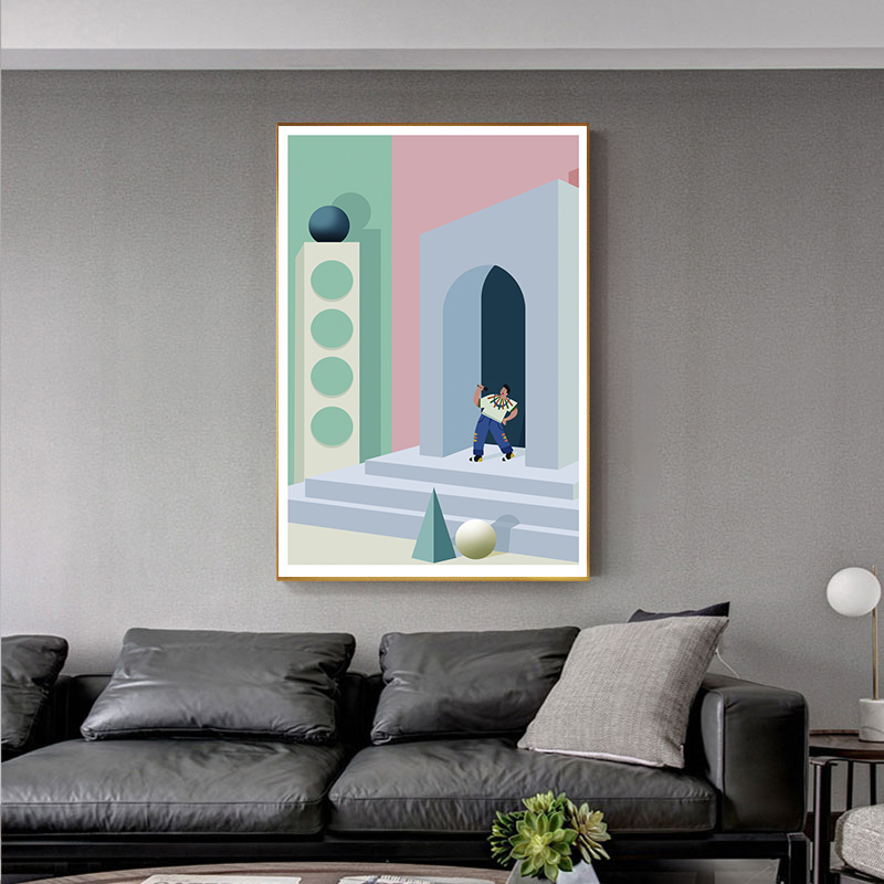 Modern Posters And Prints Minimalist Geometry Building Wall Art Picture Canvas Painting No Frame For Living Room Home Decor
