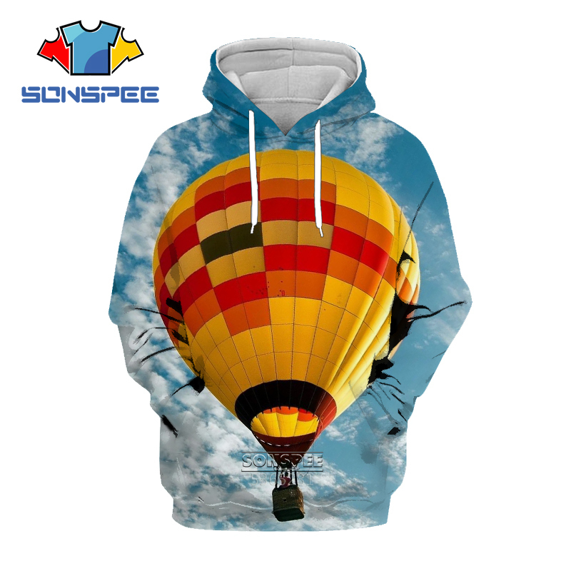 SONSPEE Skydiving 3D Print Men Women Hoodie Hip Hop Excitement Long Sleeve Sweatshirt Coat Paraglider Glider Men's Pullover Tops 201113