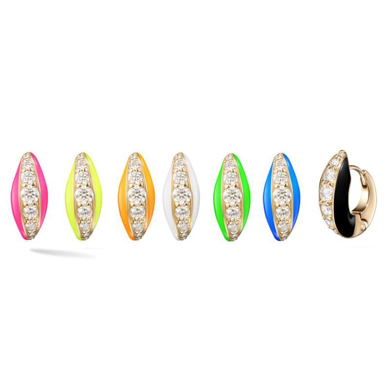 Hoop & Huggie Neon Enamel Mini Earring 8 Colors Inner 5A CZ Side Women Multi Piercing Earrings, Golden;silver
Hoop & Huggie Neon Enamel Mini Earring 8 Colors Inner 5A CZ Side Women Multi Piercing Earrings, Golden;silver