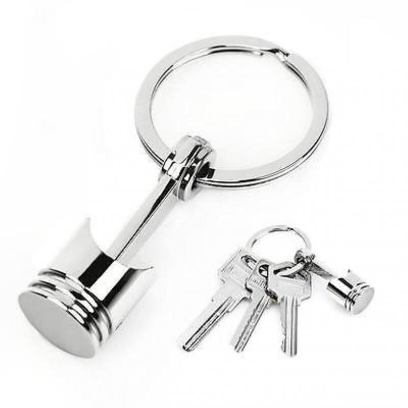Keychains Car Engine Piston Style Silver Keychain Polished Chrome Creative Accessories Model
Keychains Car Engine Piston Style Silver Keychain Polished Chrome Creative Accessories Model