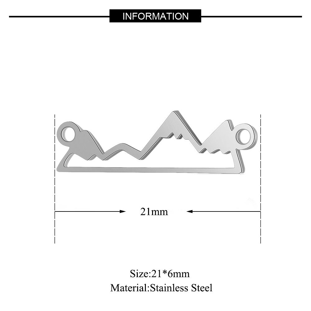 30PCS Snowy Mountain Peak Top Range Pendant Necklaces for Women Girls Stainless Steel Minimalist Collar Choker Chain Jewelry