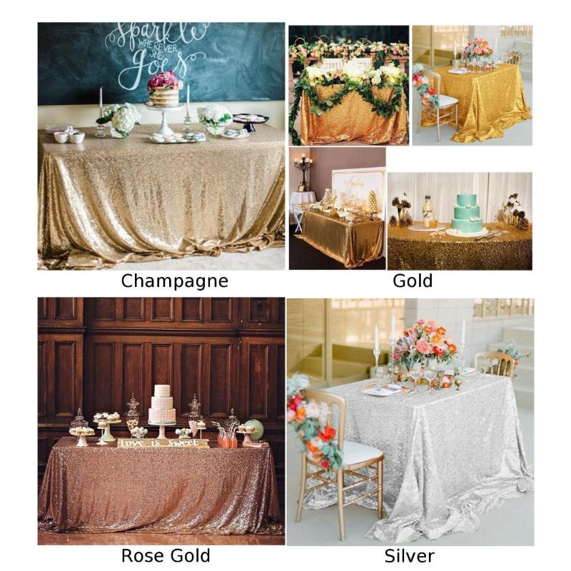 Mats & Pads Sparkly Glitter Sequin Table Cloth Cover Rectangle Tablecloth For Wedding Decor