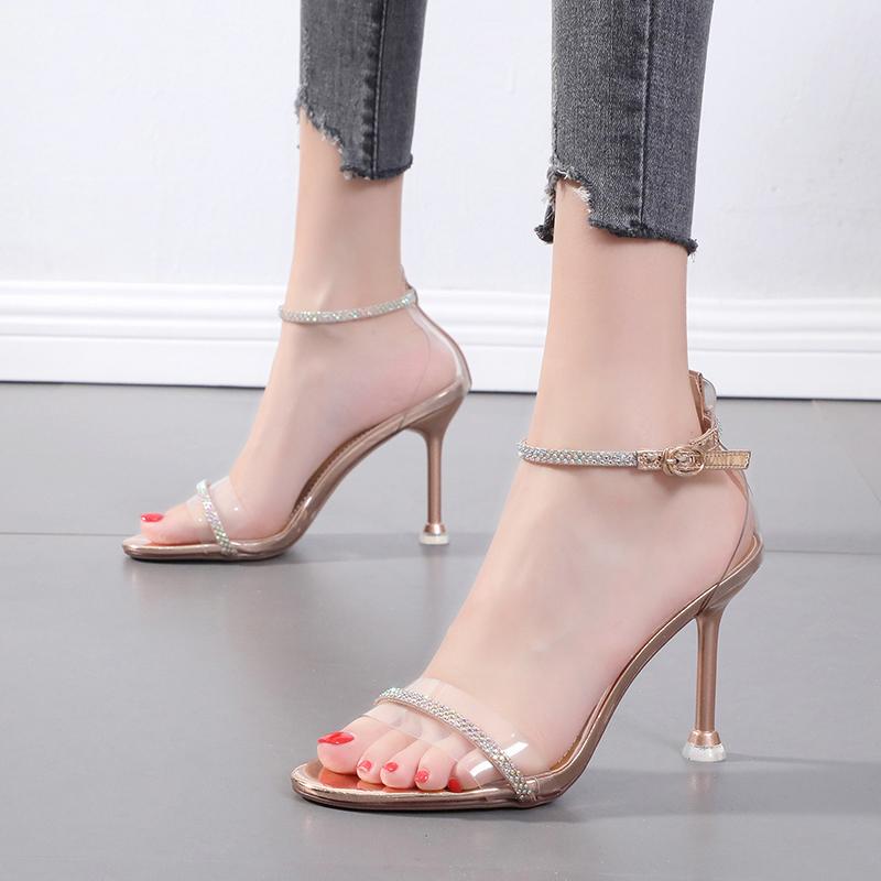 2021 New Women Sandals Open Toe Fashion Transparent One Buckle 8.5CM Heels Spring Stiletto Summer High Heels Party Shoes Female, Apricot
2021 New Women Sandals Open Toe Fashion Transparent One Buckle 8.5CM Heels Spring Stiletto Summer High Heels Party Shoes Female, Apricot