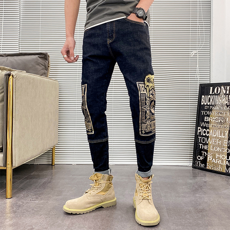 2021 New Japanese Vintage Fashion Men Jeans Elastic Cotton Black Blue Slim Fit Pirnted Designer Punk Trousers Streetwear Hip Hop Pants Y4tp
2021 New Japanese Vintage Fashion Men Jeans Elastic Cotton Black Blue Slim Fit Pirnted Designer Punk Trousers Streetwear Hip Hop Pants Y4tp