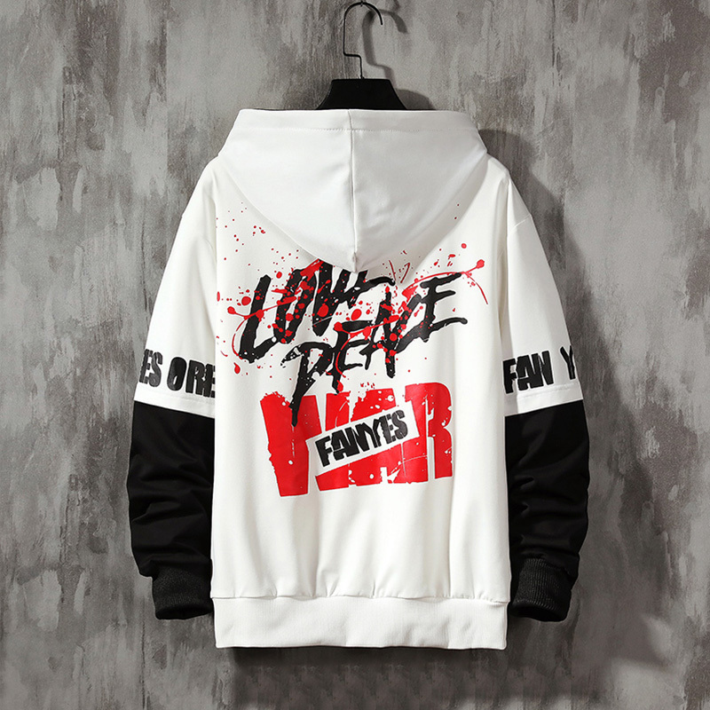 SingleRoad Oversized Mens Hoodies Men Black Graphic Patchwork Sweatshirt Hip Hop Japanese Streetwear Harajuku Hoodie Men 201127