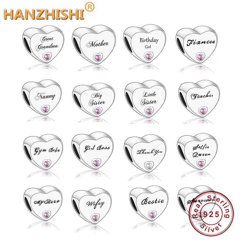 925 Sterling Silver Heart Mother Grandma Nanny Nan Birthday Girl Charms Beads Fit Original Pandora Charm Bracelet Jewelry Gift Q0531
925 Sterling Silver Heart Mother Grandma Nanny Nan Birthday Girl Charms Beads Fit Original Pandora Charm Bracelet Jewelry Gift Q0531