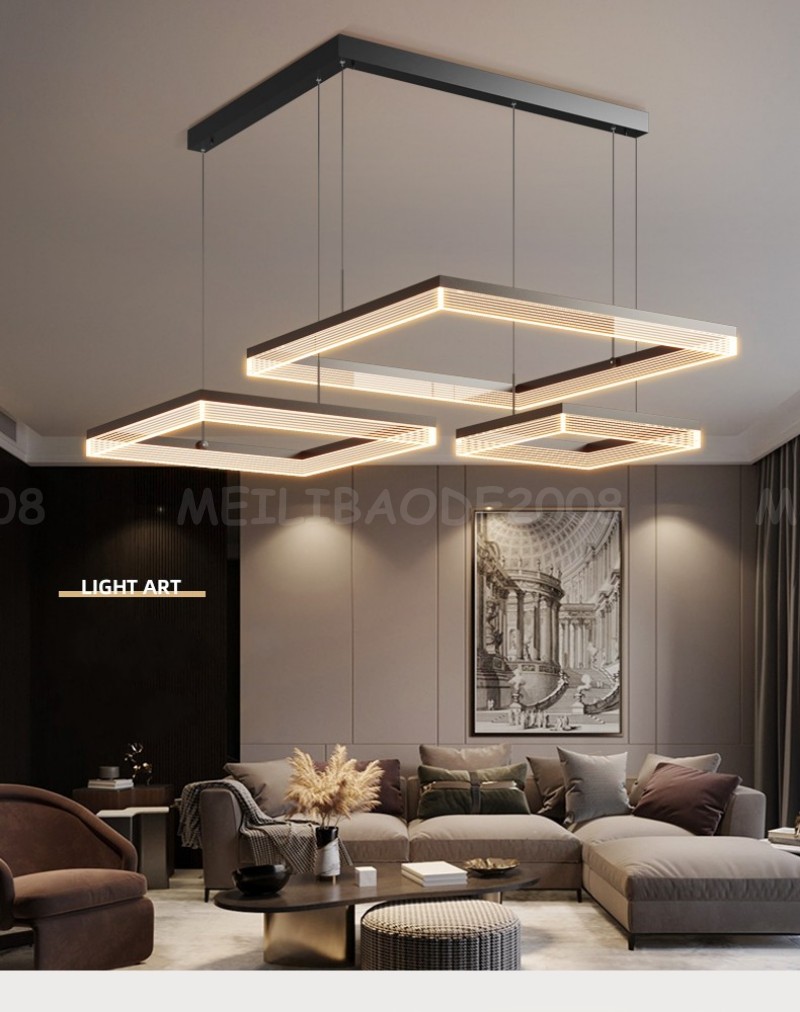 Modern Simple Aluminum LED Chandelier Rectangular Pendant Lamps Black Nordic Lights Lighting Fixture For Living Room Restaurant Dinning Room
Modern Simple Aluminum LED Chandelier Rectangular Pendant Lamps Black Nordic Lights Lighting Fixture For Living Room Restaurant Dinning Room