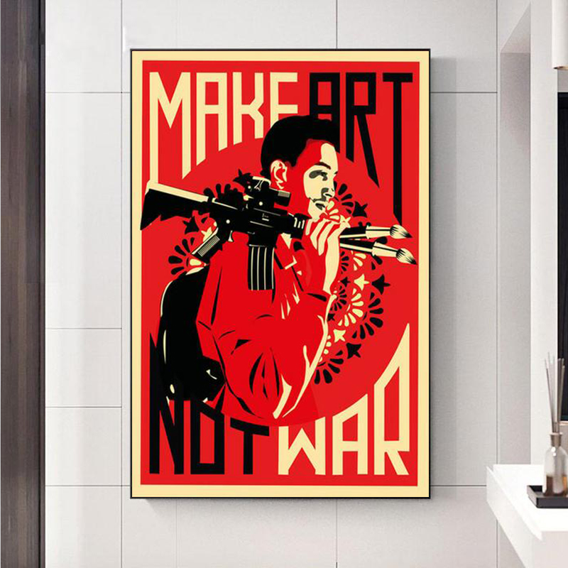 Make Art Not War Pop Bar Posters And Prints Canvas Painting Wall Pictures For Living Room Abstract Decoration Home Decor Obrazy
