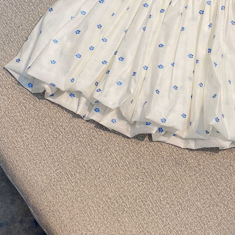 DEAT Women Printing Pleated Ruffles Sling Slim Camis Arrivals Sexy Fashion Temperament Spring Summer 11D439 210709