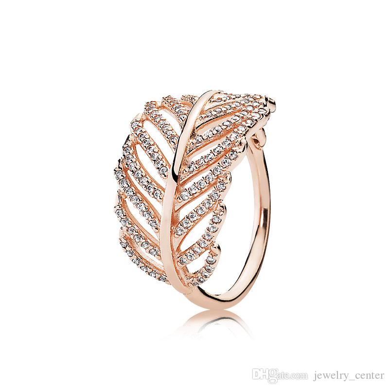 925 Sterling Silver Feather Rings with Clear CZ Diamond fit Pandora style Jewelry for Pandora Women 18K Rose Gold Crystal Wedding Ring
925 Sterling Silver Feather Rings with Clear CZ Diamond fit Pandora style Jewelry for Pandora Women 18K Rose Gold Crystal Wedding Ring
