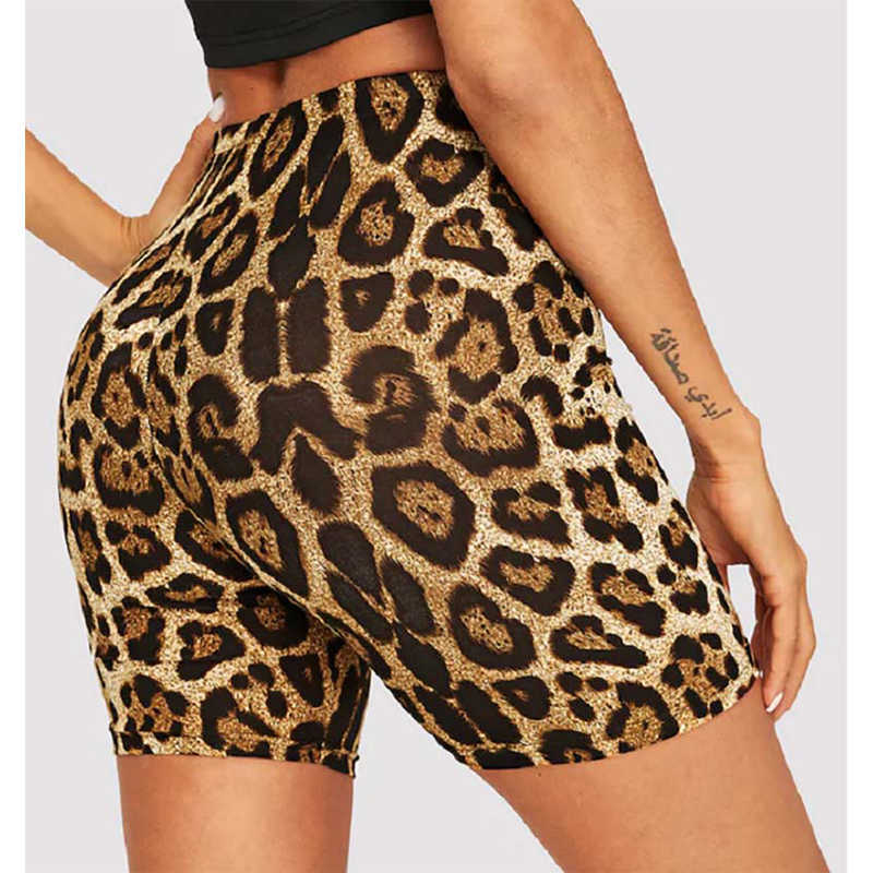 Fashion Leopard Printed Women Shorts Casual Sexy Snakeskin Elastic Waist Cycling Female Shorts W741 210526