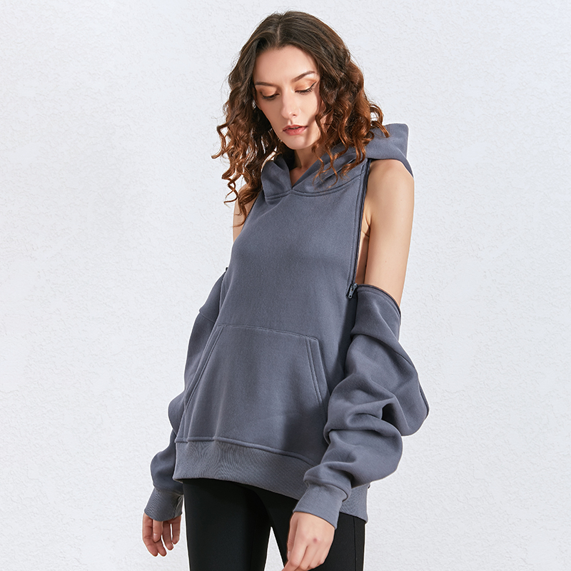 TWOTWINSTYLE Black Casual Hollow Out Sweatshirt For Women Hooded Long Sleeve Pocket Female Sweatshirts Spring Fashion New 201106