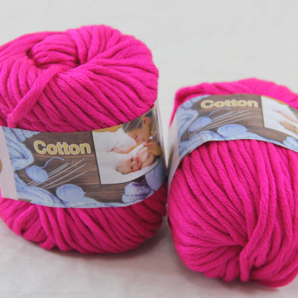

Sale LOT 2 BallsX50g Special Thick Worsted 100% Cotton Yarn hand Knitting 42222 Raspberry, Multi-colored