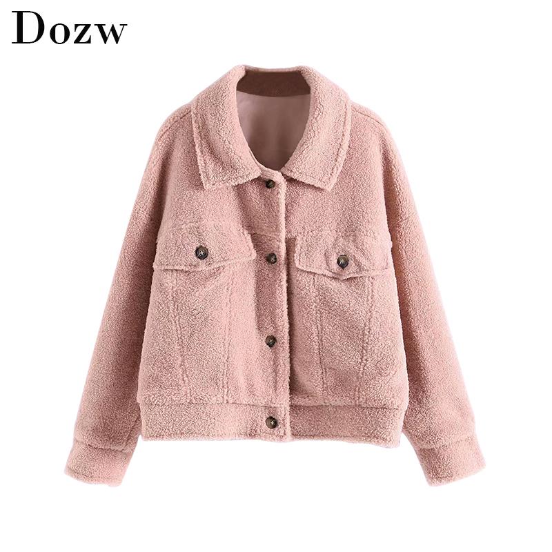 Women's Fur & Faux Casual Women Pink Jacket Winter Autumn Button Turn Down Collar Teddy Coat Lady Batwing Long Sleeve Warm Soft Tops Manteau, Black
Women's Fur & Faux Casual Women Pink Jacket Winter Autumn Button Turn Down Collar Teddy Coat Lady Batwing Long Sleeve Warm Soft Tops Manteau, Black
