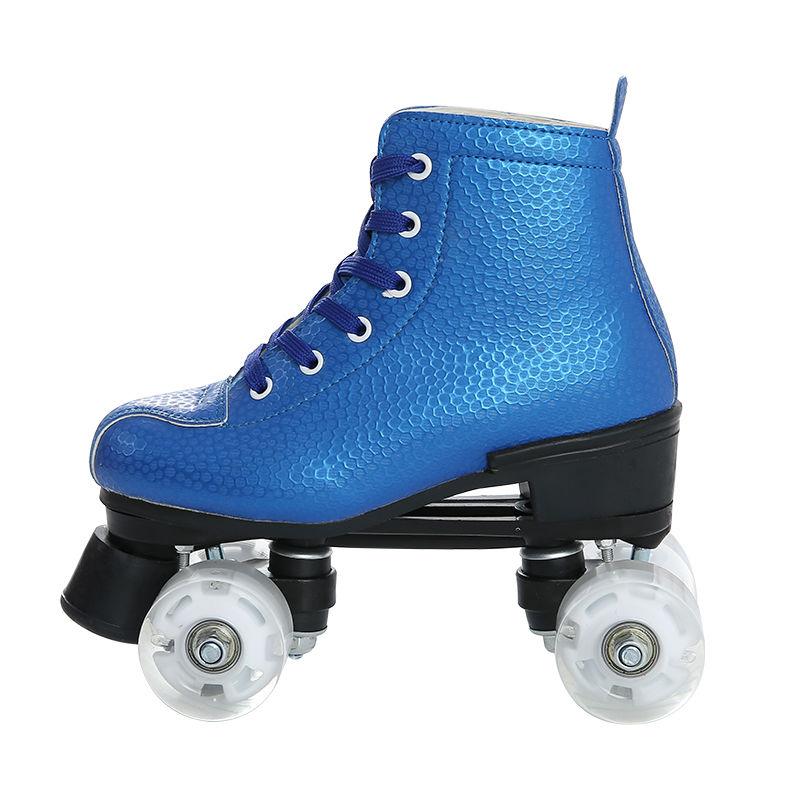 Flash PU Wheel Artificial Leather Double-Row Roller Skates Men Women Outdoor Patines Roller Training Shoes, Black
Flash PU Wheel Artificial Leather Double-Row Roller Skates Men Women Outdoor Patines Roller Training Shoes, Black