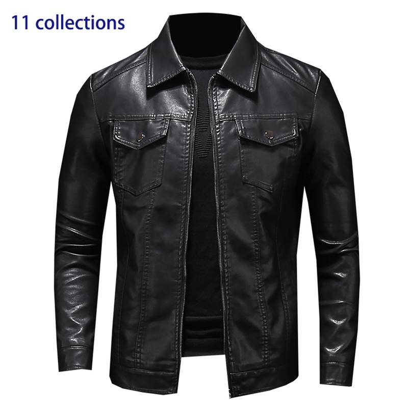 -selling Collection of leather jacket/leather jacket men's autumn winter motorcycle leather coat 5XL / faux leather PU Coat 211119