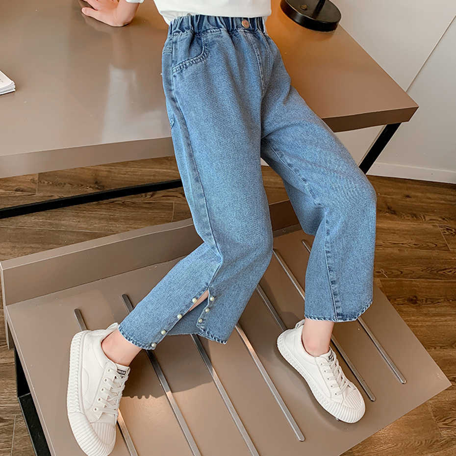 Jeans Girl Solid Color Girls Pants Casual Style For Children Spring Autumn Children's Clothing 6 8 10 12 14 210527