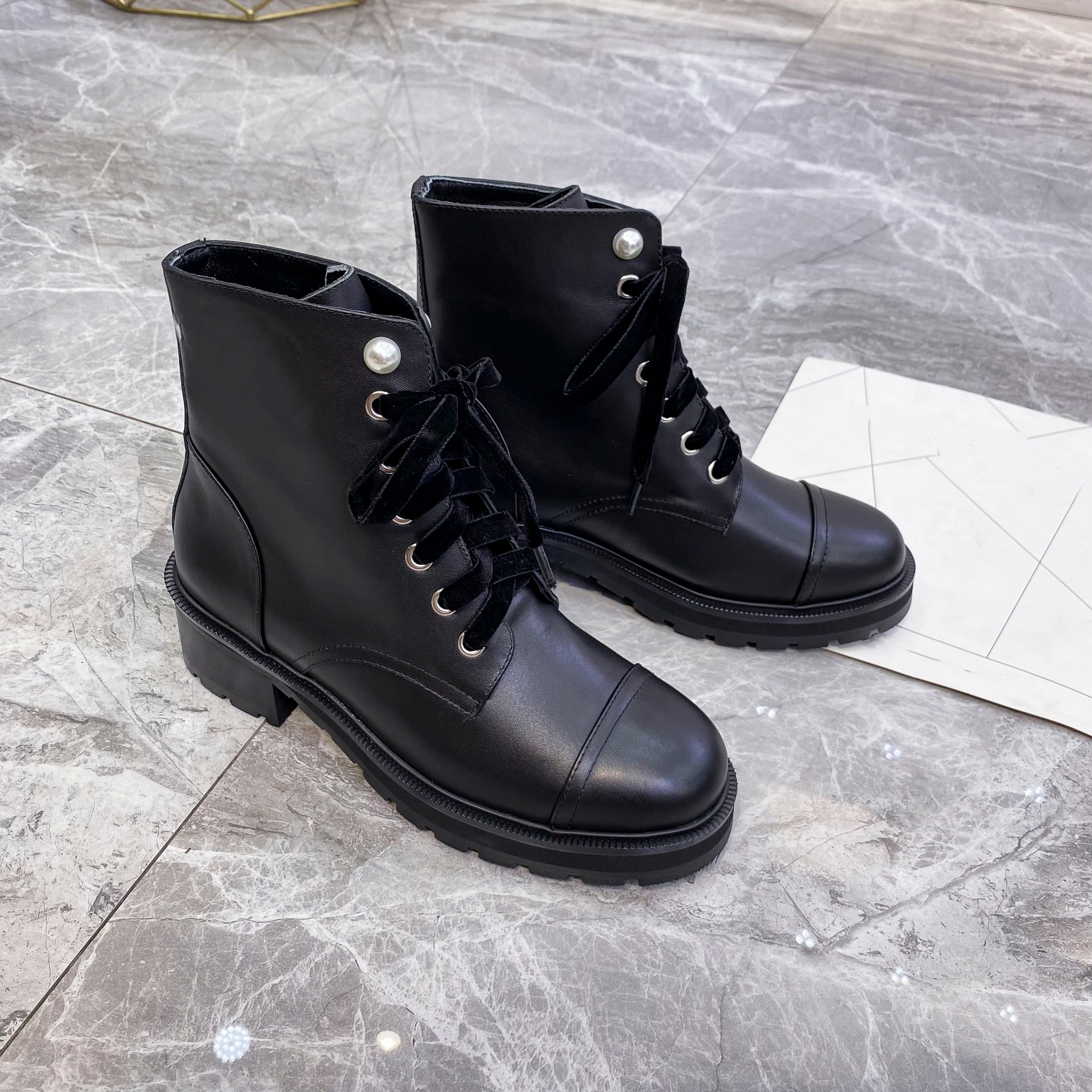French luxury shoes, high-quality woolen women's boots, casual outdoor party waterproof and breathable high fashion leg boots, Black