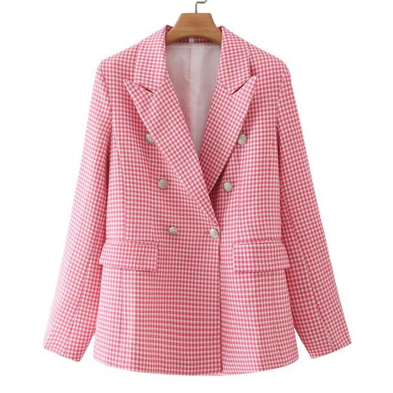 Women' Suits & Blazers SeeBeautiful Casual Plaid Loose Blazer Coat Notched Long Sleeve Double Breasted Pockets Women Autumn 2021 Fashion G1, Pink 27810
Women' Suits & Blazers SeeBeautiful Casual Plaid Loose Blazer Coat Notched Long Sleeve Double Breasted Pockets Women Autumn 2021 Fashion G1, Pink 27810