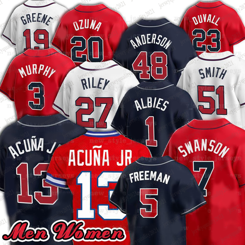 2021 NEW 5 Freddie Freeman 7 Dansby Swanson Marcell Ozuna Baseball Jersey 13 Ronald Acuna Jr. 1 Ozzie Albies Mike Soroka Jerseys, Men(yong shi)
2021 NEW 5 Freddie Freeman 7 Dansby Swanson Marcell Ozuna Baseball Jersey 13 Ronald Acuna Jr. 1 Ozzie Albies Mike Soroka Jerseys, Men(yong shi)