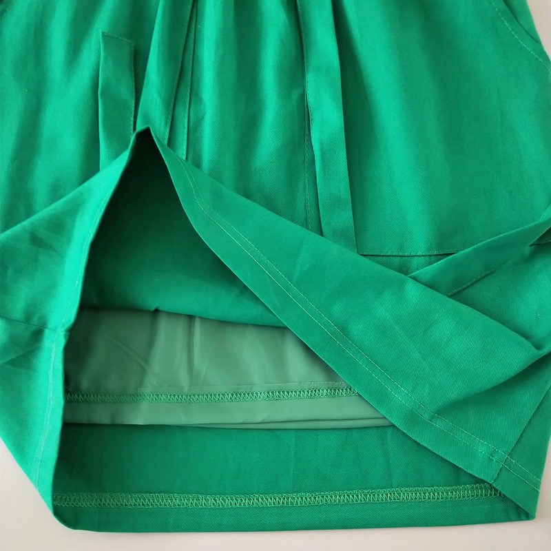 Spring Summer Elegant Midi Skirts Womens Office Pencil Skirt Cotton Elastic Waist Package Hip Skirt Bow Skirt Green 210306