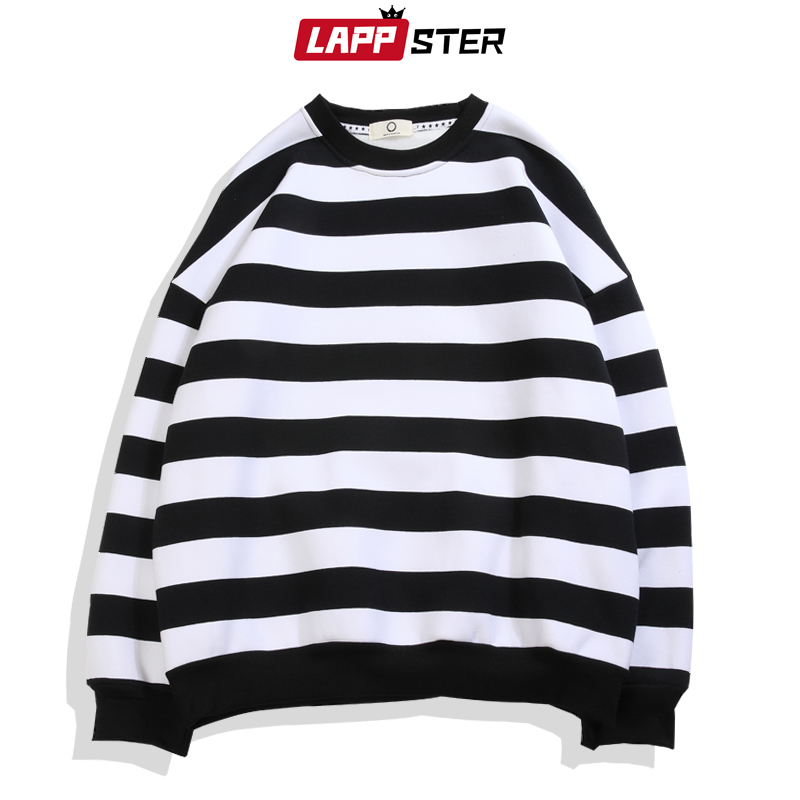LAPPSTER Striped Harajuku Hoodies Sweatshirts Streetwear Hip Hop Men Colorful Korean Fashions Oversized Sweatshirts Hoodie 201020