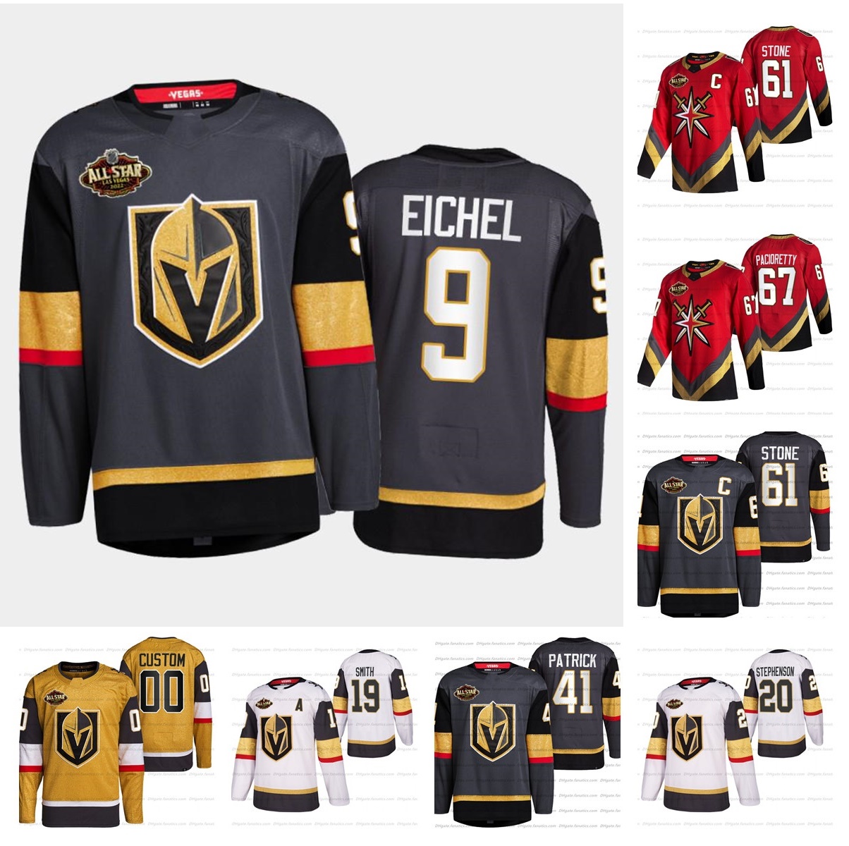 Jack Eichel Mark Stone Jersey Vegas Golden Knights 2022 All-Star Alex Pietrangelo Robin Lehner Max Pacioretty Chandler Stephenson William Ka, Black;red
Jack Eichel Mark Stone Jersey Vegas Golden Knights 2022 All-Star Alex Pietrangelo Robin Lehner Max Pacioretty Chandler Stephenson William Ka, Black;red