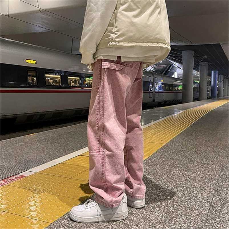 Loose Straight Men Jeans asthetic Man Jeans Pants for boy Casual Baggy hip hop Men's Women's jeans Neutral Denim Trousers 211120